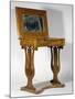 Empire Style Walnut Dressing Table with Brass Inlays, 1800-1825, Top Raised, Austria, 19th Century-null-Mounted Giclee Print