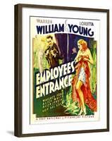 Employees' Entrance, Warren William, Loretta Young on Window Card, 1933-null-Framed Photo