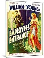 Employees' Entrance, Warren William, Loretta Young on Window Card, 1933-null-Mounted Photo