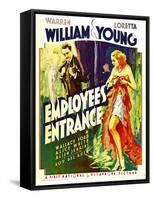 Employees' Entrance, Warren William, Loretta Young on Window Card, 1933-null-Framed Stretched Canvas