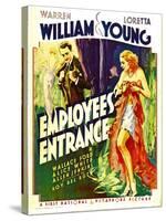 Employees' Entrance, Warren William, Loretta Young on Window Card, 1933-null-Stretched Canvas