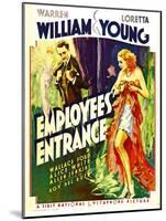 Employees' Entrance, Warren William, Loretta Young on Window Card, 1933-null-Mounted Photo