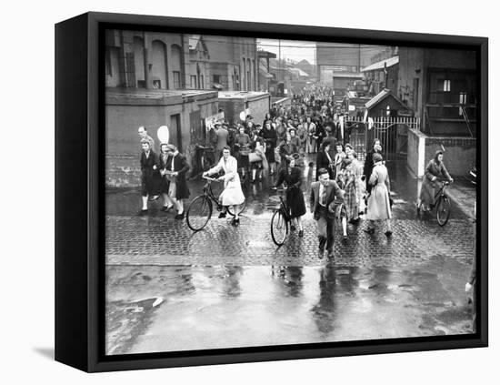 Employees Leaving the Rolls-Royce Works, Derby, Wwii, C1939-C1945-null-Framed Stretched Canvas