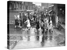 Employees Leaving the Rolls-Royce Works, Derby, Wwii, C1939-C1945-null-Stretched Canvas