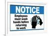 Employees Must Wash Hands-null-Framed Art Print