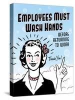 Employees Wash Hands-Retroplanet-Stretched Canvas