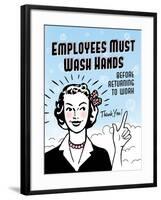 Employees Wash Hands-Retroplanet-Framed Giclee Print