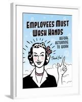 Employees Wash Hands-Retroplanet-Framed Giclee Print