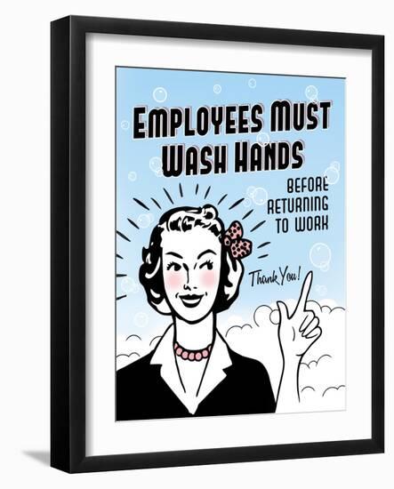 Employees Wash Hands-Retroplanet-Framed Giclee Print