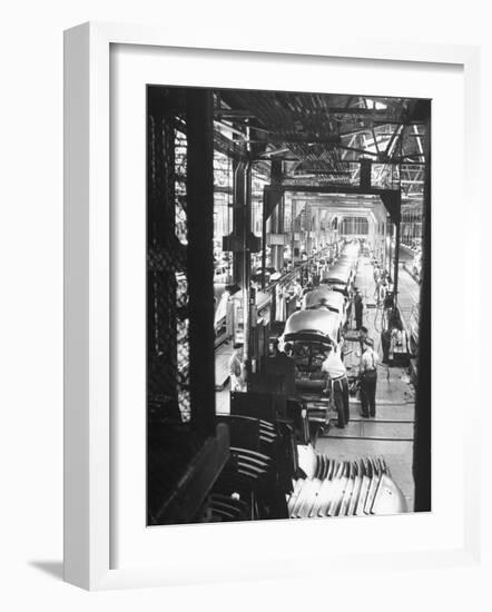 Employees Working on Cars as They Move Down Assembly Line-Ralph Morse-Framed Photographic Print
