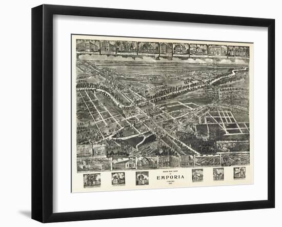 Emporia, Virginia - Panoramic Map-Lantern Press-Framed Art Print