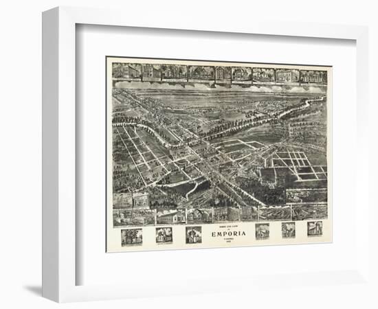 Emporia, Virginia - Panoramic Map-Lantern Press-Framed Art Print