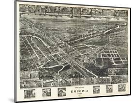 Emporia, Virginia - Panoramic Map-Lantern Press-Mounted Art Print