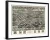 Emporia, Virginia - Panoramic Map-Lantern Press-Framed Art Print