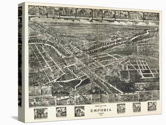 Emporia, Virginia - Panoramic Map-Lantern Press-Stretched Canvas