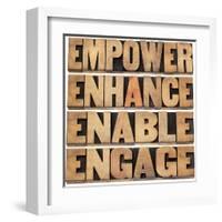 Empower, Enhance, Enable and Engage-PixelsAway-Framed Art Print