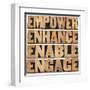 Empower, Enhance, Enable and Engage-PixelsAway-Framed Art Print