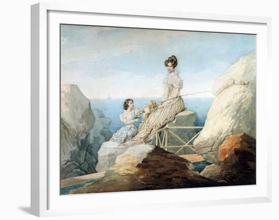 Empress Alexandra Fyodorovna with Daughter Grand Duchess Maria Nikolaievna of Russia, 1820S-Pyotr Fyodorovich Sokolov-Framed Giclee Print