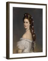 Empress Elisabeth of Austria with Diamond Stars in Her Hair, Ca 1860-Franz Xaver Winterhalter-Framed Giclee Print