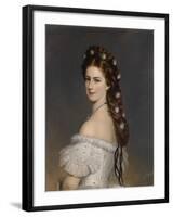 Empress Elisabeth of Austria with Diamond Stars in Her Hair, Ca 1860-Franz Xaver Winterhalter-Framed Giclee Print