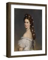 Empress Elisabeth of Austria with Diamond Stars in Her Hair, Ca 1860-Franz Xaver Winterhalter-Framed Giclee Print