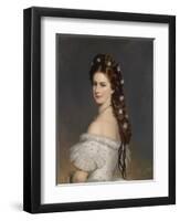 Empress Elizabeth of Austria with Diamond stars in her hair. Ca. 1860-Franz Xaver Winterhalter-Framed Giclee Print