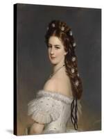 Empress Elizabeth of Austria with Diamond stars in her hair. Ca. 1860-Franz Xaver Winterhalter-Stretched Canvas
