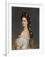 Empress Elizabeth of Austria with Diamond stars in her hair. Ca. 1860-Franz Xaver Winterhalter-Framed Giclee Print