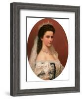 Empress Elizabeth of Bavaria (1837-98) in Hungarian Costume, 1867-Georg Raab-Framed Giclee Print