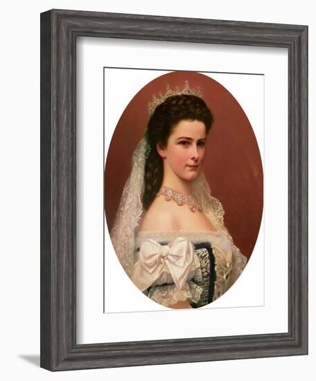 Empress Elizabeth of Bavaria (1837-98) in Hungarian Costume, 1867-Georg Raab-Framed Giclee Print