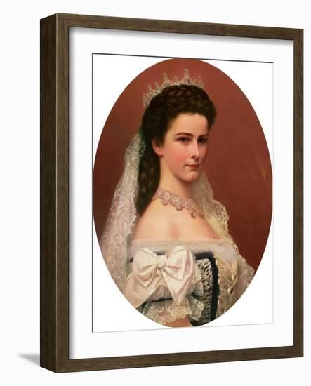 Empress Elizabeth of Bavaria (1837-98) in Hungarian Costume, 1867-Georg Raab-Framed Giclee Print