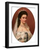Empress Elizabeth of Bavaria (1837-98) in Hungarian Costume, 1867-Georg Raab-Framed Giclee Print