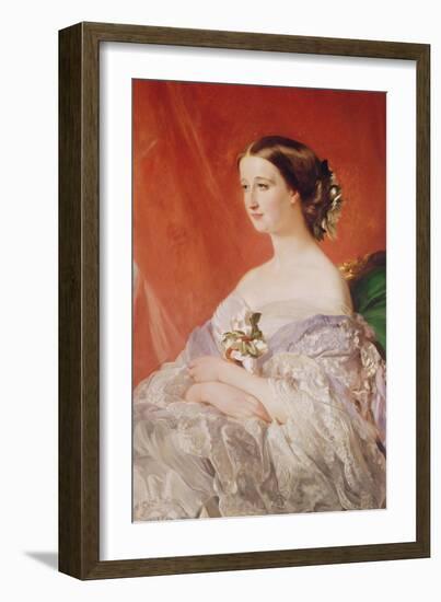 Empress Eugenie (1826-1920) after a Portrait by Francois Xavier Winterhalter (1806-73)-Jean Baptiste Ange Tissier-Framed Giclee Print