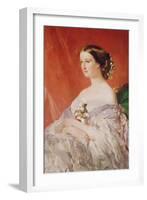 Empress Eugenie (1826-1920) after a Portrait by Francois Xavier Winterhalter (1806-73)-Jean Baptiste Ange Tissier-Framed Giclee Print