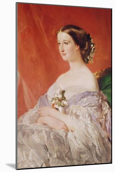 Empress Eugenie (1826-1920) after a Portrait by Francois Xavier Winterhalter (1806-73)-Jean Baptiste Ange Tissier-Mounted Giclee Print