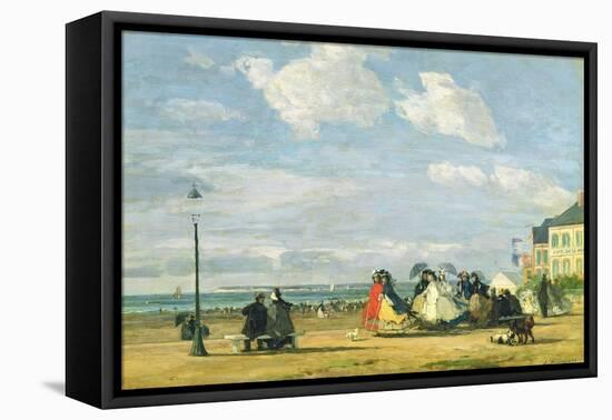 Empress Eugenie (1826-1920) at Trouville, 1863-Eugène Boudin-Framed Stretched Canvas