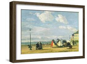 Empress Eugenie (1826-1920) at Trouville, 1863-Eugène Boudin-Framed Giclee Print