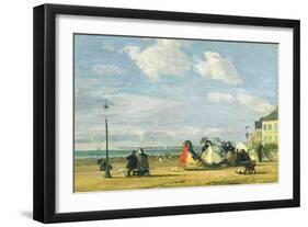 Empress Eugenie (1826-1920) at Trouville, 1863-Eugène Boudin-Framed Giclee Print