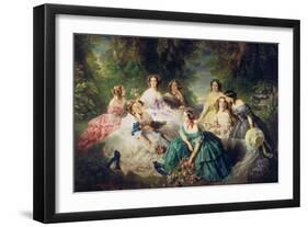 Empress Eugenie (1826-1920) Surrounded by Her Ladies-In-Waiting, 1855-Franz Xaver Winterhalter-Framed Giclee Print
