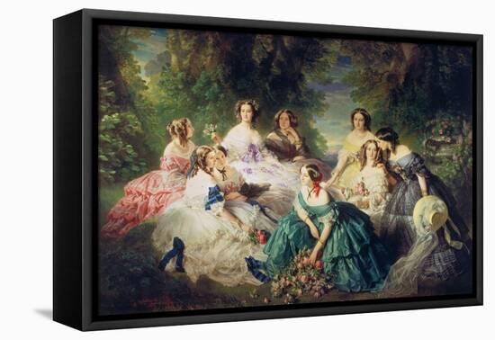 Empress Eugenie (1826-1920) Surrounded by Her Ladies-In-Waiting, 1855-Franz Xaver Winterhalter-Framed Stretched Canvas