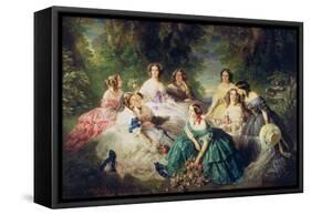 Empress Eugenie (1826-1920) Surrounded by Her Ladies-In-Waiting, 1855-Franz Xaver Winterhalter-Framed Stretched Canvas