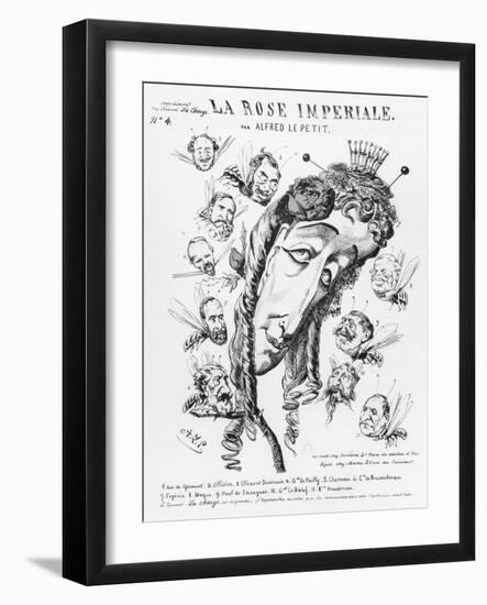 Empress Eugenie, Illustration from La Rose Imperiale, Supplement to La Charge, c.1870-Alfred Le Petit-Framed Giclee Print