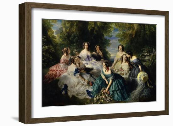 Empress Eugenie Surrounded by Ladies-In-Waiting, 1855-Franz Xaver Winterhalter-Framed Art Print