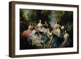 Empress Eugenie Surrounded by Ladies-In-Waiting, 1855-Franz Xaver Winterhalter-Framed Art Print