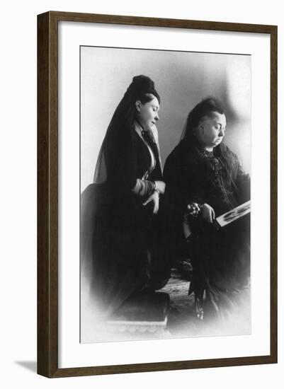 Empress Frederick and Queen Victoria Mourning Frederick's Death-null-Framed Photographic Print