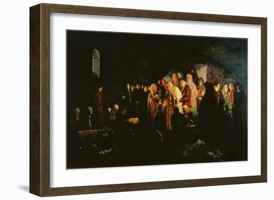 Empress Giving Alms, 1880-Baron Mikhail Petrovich Klodt von Jurgensburg-Framed Giclee Print