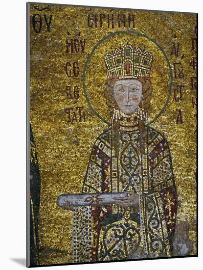 Empress Irene, Holding the Deed for the Church's Endowment, In the South Gallery of Hagia Sophia-null-Mounted Giclee Print