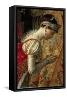 Empress Joséphine (The Coronation of Napoleon, Detai)-Jacques Louis David-Framed Stretched Canvas