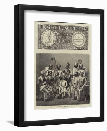 Empress of India, the Maharaj Rana of Jhallawur and Suite-null-Framed Premium Giclee Print