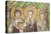 Empress Theodora with Her Court of Two Ministers and Seven Women, circa 547 AD-null-Stretched Canvas